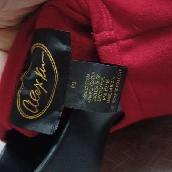 Vintage Alex Kim Red Embroidered Floral 3/4 sleeve, Size PM - Picture 6 of 6